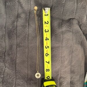 Gold Pendant Necklace with Cross. Only worn twice. 18 inches can be shorter